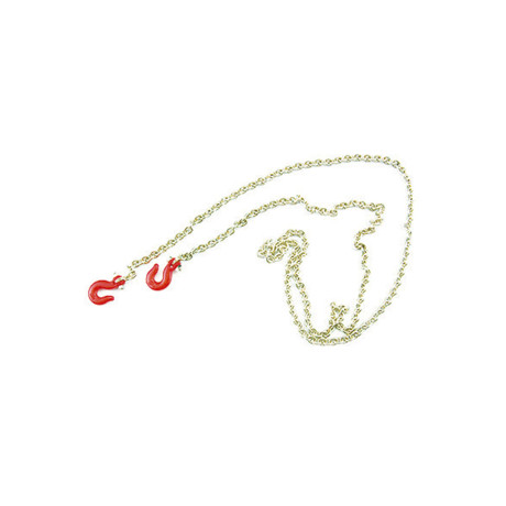 Ťažná reťaz kovová strieborná 96cm s 2 hákmi  1:10