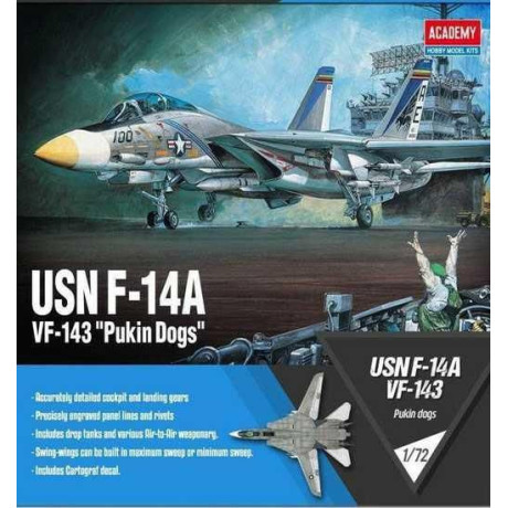 Model Kit letadlo 12563 - USN F-14A "VF-143 Pukin Dogs" (1:72)