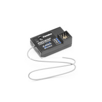 Futaba S-FHSS/FHSS-2.4GHz kétcsatornás vevő RC autókhoz és hajókhoz. Tápellátás 4,8-7,4 V, méretek 23x35x9 mm, súly 6 g.