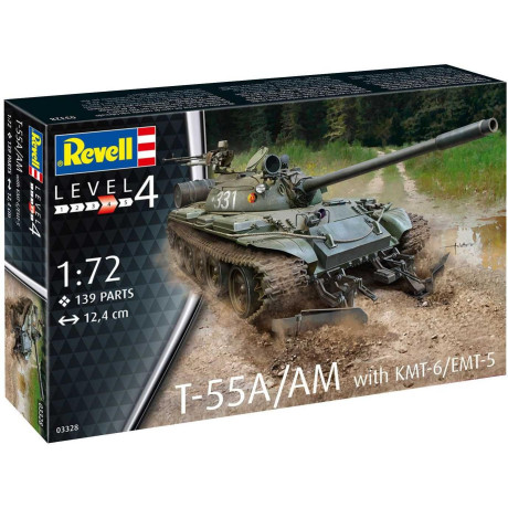 Plastic ModelKit tank 03328 - T-55A/AM with KMT-6/EMT-5 (1:72)