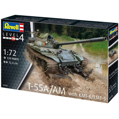Plastic ModelKit tank 03328 - T-55A/AM with KMT-6/EMT-5 (1:72)