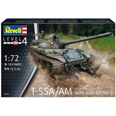 Plastic ModelKit tank 03328 - T-55A/AM with KMT-6/EMT-5 (1:72)