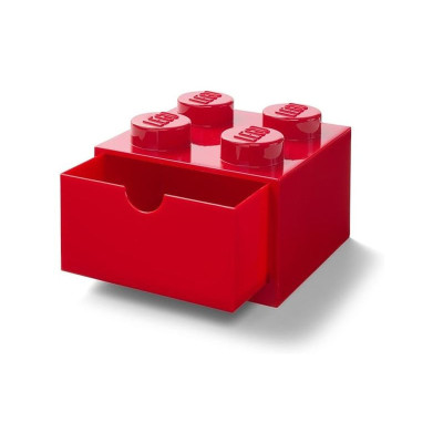 LEGO stolní box 4 se zásuvkou šedý