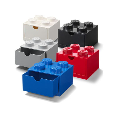 LEGO stolní box 4 se zásuvkou šedý