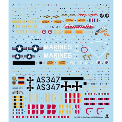 Model Kit vrtulník 2776 - H-34A Pirate /UH-34D U.S. Marines (1:48)