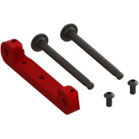 Pótalkatrész RC modellhez Arrma Kraton 1:8: első tengelytartó, CNC alumínium, piros.