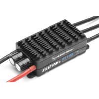 FLYFUN-110A-HV-SBEC-V5 a Hobbywing középkategóriás vezérlője repülőgép-modellekhez. Kapcsolt BEC állítható 5,2/6,0/7,4V 10A kimeneti feszültséggel rendelkezik. (25A csúcs, 110A állandó áram, 140A csúcs)Tápellátás: 6-14S LiPolSúly: 180g Méret: 92,7x45,6x27mm