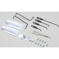 Pótalkatrész RC modellhez E-flite Habu STS 1.0m: rudak, villák, szervófedelek.