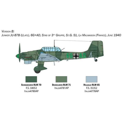 Model Kit letadlo 2807 - Ju-87B Stuka - Battle of Britain 80th Anniversary (1:48)