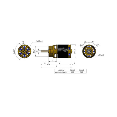 AXI 2217/16 V2 LONG F5J střídavý motor