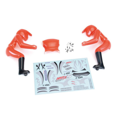 Figurka jezdce včetně nálepek, červená