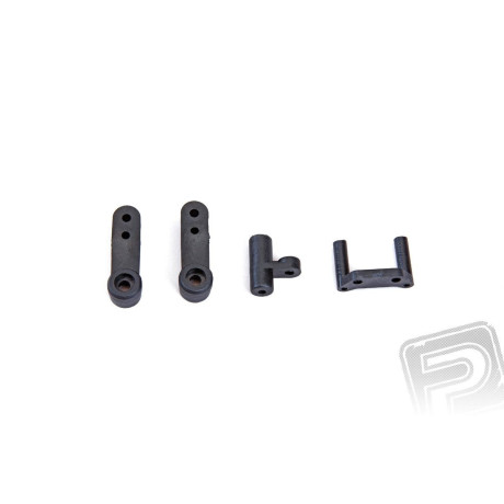 Páka serva, držák anteny a vypínače