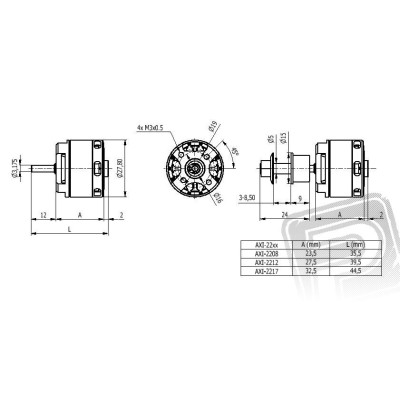 AXI 2212/26 V2 střídavý motor