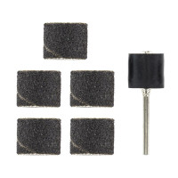 Rotacraft P240 csiszolóhengerek (5db) szárral (5db csomagban) laminált, műanyag és fa munkadarabok befejező munkálataihoz. A szilíciumkarbid szemcsék nagy hatékonysággal rendelkeznek, és csiszolásra, sorjázásmentesítésre, utómunkálatokra és polírozásra alkalmasak.