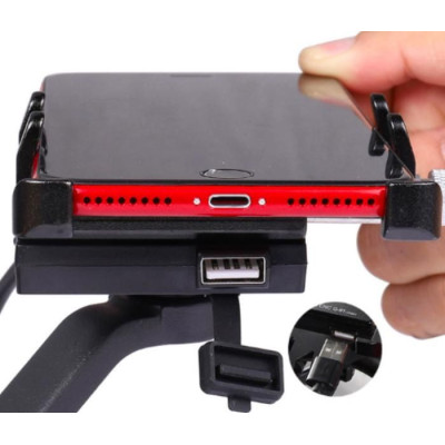 Aluminum Alloy Smartphone Bracket vč. nabíječ  (Black)