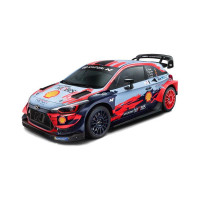 Licencelt RC modell WRC autó - NINCORACERS Hyundai i20 Coupe WRC 1:10 2.4GHz RTR. Versenyspeciál 2,4GHz-es RC készlettel, Li-Ion akkumulátorral 7,4 V 500 mAh. A modell 20 km/h sebességet ér el. Vezetési idő körülbelül 15 perc.