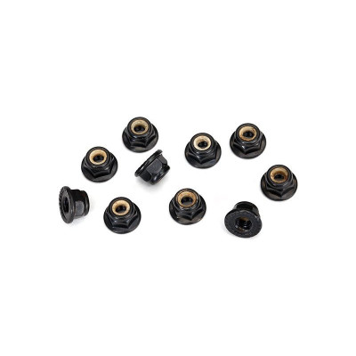 Traxxas samojistmá matice M4 s vrúbkami čierna (10)