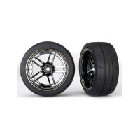 Komplett hátsó kerekek a Traxxas 4-Tec 2.0 RC autó modellekhez. Tárcsák Split-spoke fekete krómozott, Response abroncsokkal (2 db a csomagban). ø53x30 mm méretű tárcsák. Teljes méret ø67x30 mm. A hordozó 12 mm-es hatszögletű, 14 mm-es eltolással. 