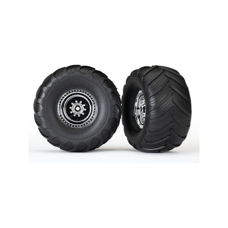Traxxas kolesá zadnej Terra Groove dual / Chróm (2)
