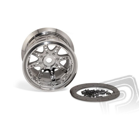 Oversize Beadlock 8-paprskové disky chrom (2 ks.)