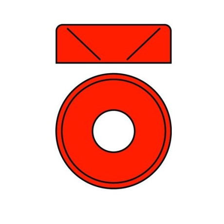 Hliníková podložka pro M4 šroub s zápustnou hlavou, venkovní průměr,10mm, červená, 10 ks.