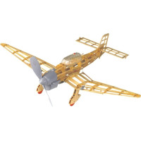 II. Világ Háborús Német zuhanóbombázó minimakettje, gumihajtással. Kivágott alkatrészek, légcsavarok, gumiköteg és borító anyag. Fesztáv 419 mm.