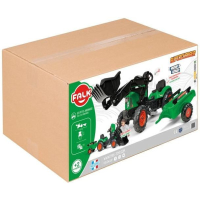 FALK - Šlapací traktor Supercharger s vlečkou