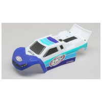 Pótalkatrész Losi Mini-T 2.0 BL RC modellautóhoz: karosszéria kék/fehér.