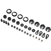 Pótalkatrész RC modellautóhoz LOSI LMT Monster Truck: lengéscsillapító műanyag alkatrészek, golyók (4 db).