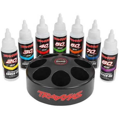 Traxxas sada silikonových olejů (6x 60ml) s otočným stojanem