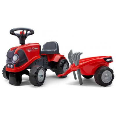 FALK - Dětské odrážedlo Baby Case IH s vlečkou, lopatkou a hrabičkami