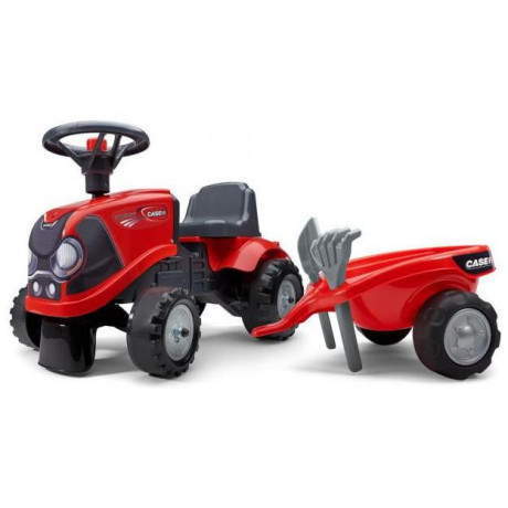 FALK - Dětské odrážedlo Baby Case IH s vlečkou, lopatkou a hrabičkami