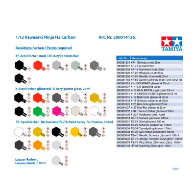 Tamiya 1/12 Kawasaki Ninja H2 Carbon