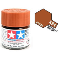81534 X-34 Metallic Brown gloss  Tamiya Color Acrylic Paint 10ml
Odtieň X-33 Metalické hnedá lesklá


