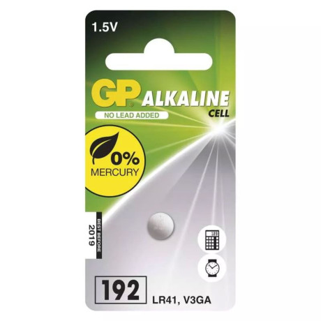Alkalická gombíková batéria GP LR41 (192F) /ks