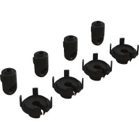 Arrma lengéscsillapító végzáró sapka, rugóstop (4). Tartós kompozit anyagból készült a hosszú élettartam érdekében. Speciálisan kialakított gumibetétek. 6 mm-es tengelyhez.