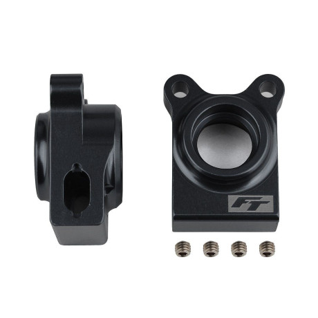 RC10B74.1 FT zadní hliníkové náboje kol, černé, pár