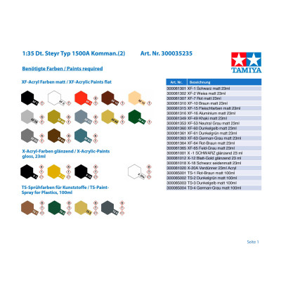 Tamiya German Steyr Type 1500A Kommandeurwagen 1/35