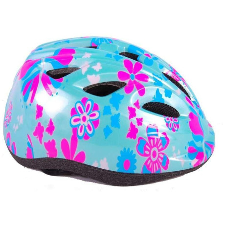 Volare - Dětská přilba 47-51cm zelená, růžová, květiny