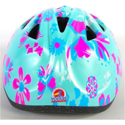 Volare - Dětská přilba 47-51cm zelená, růžová, květiny