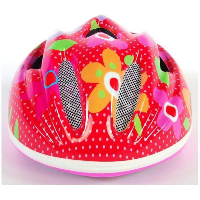 Volare - Dětská přilba Deluxe 51-55cm květiny červená, růžová