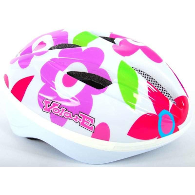 Volare - Dětská přilba Deluxe 51-55cm květiny bílá