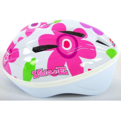 Volare - Dětská přilba Deluxe 51-55cm květiny bílá