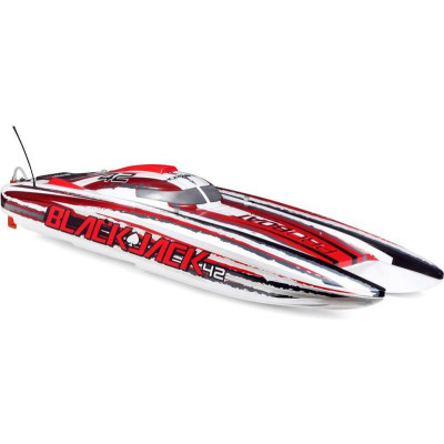 Proboat Blackjack 42" 8S Catamaran RTR bílý/červený