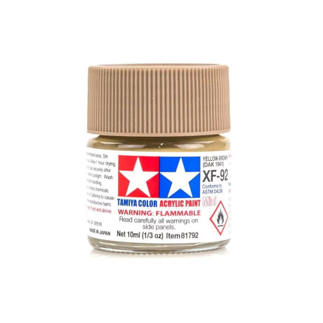 81792  XF-92 Yelllow-brown DAK 1941 Tamiya Color Acrylic Paint 10ml