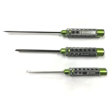 Sada šroubováků: ploché 3,0x150mm,5,0x120mm a háček, 3 ks. (HSS typ)