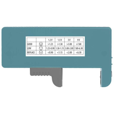 Univerzálny tester batérií ­ (AA, AAA, C, D, 9V, gombíkových)