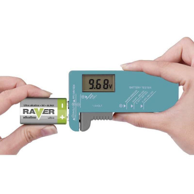 Univerzálny tester batérií ­ (AA, AAA, C, D, 9V, gombíkových)