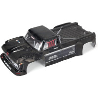 Pótalkatrész RC modell autóhoz Arrma Outcast 1:5 4WD EXtreme Bash Roller: kész karosszéria fekete EXB. Hossza 593mm, szélessége 277g, magassága 168mm.