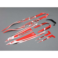 Pótalkatrész RC hajómodellhez Proboat Impulse 32: matricák piros.